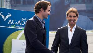Roger Federer und Rafael Nadal bei der Eröffnung der "Rafa Nadal Academy" 2016
