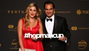 Belinda Bencic und Roger Federer bei der Hopman-Cup-Silvestergala