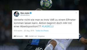 Ex-ÖFB-Teamstürmer Marc Janko äußerte schnell sein Unverständnis.
