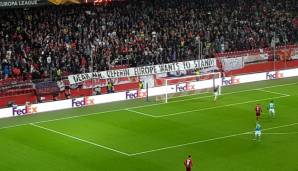 Salzburg-Fans mit einer Message an den UEFA Präsidenten