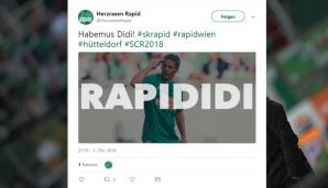 Einige Fans, die den SK Rapid anhimmeln, freuten sich über die Verpflichtung des neuen Erlösers. "Habemus Didi!".