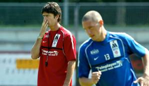Austria-Trainer Jogi Löw und Sean Dundee
