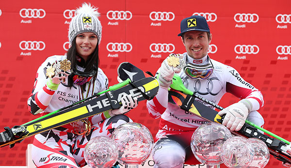 Die beiden ÖSV-Stars Anna Veith und Marcel Hirscher.