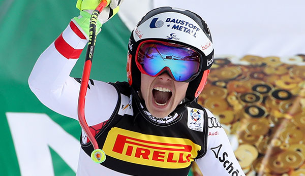 Nicole Schmidhofer bei ihren Sieg in St. Moritz