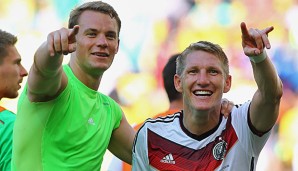 Manuel Neuer und Bastian Schweinsteiger nach dem Halbfinaleinzug