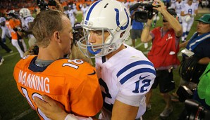 Nach dem Sieg über die Colts hat Manning (l.) nun jedes NFL-Team mindestens einmal bezwungen