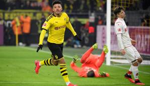 Jadon Sancho (l.) erzielte das 3:0 für Borussia Dortmund.