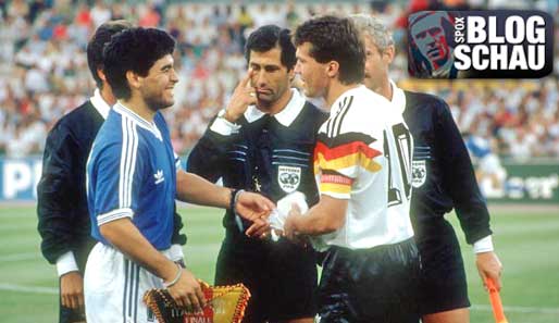 Maradona meets Matthäus: Lacht er ihn an oder lacht er ihn aus?