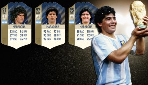 Diego Maradona (Angriff): Für den FIFA-Zocker ist jeder Maradona ein Traum, doch der Maradona des Jahres 1986 sticht 1982 und 1989 locker aus. Dribbling: 97. Schuss: 93. Pass: 92. Tempo: 92 - unfassbar!