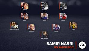 Samir Nasri (RSC Anderlecht): Edwin van der Sar – Cafu, Laurent Blanc, Ronald Koeman, Roberto Carlos – Patrick Vieira, Ruud Gullit, Samir Nasri – Pele, Eusebio, Johan Cruyff.