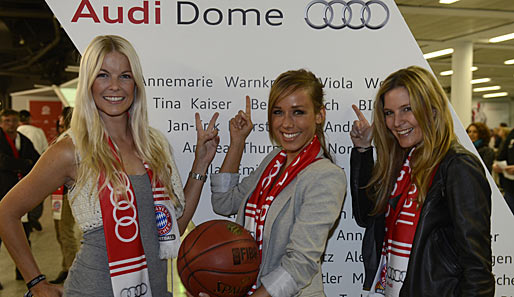 Auf ein baldiges Wiedersehen! Tina Kaiser, Annemarie Warnkross und Viola Weiss (v.l.n.r.) versprachen, die Bayern im Audi Dome bald wieder live anzufeuern