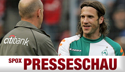 Stellt sich vor Trainer Thomas Schaaf: Bremens Torsten Frings (rechts)