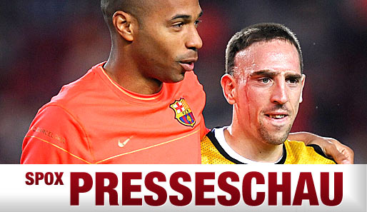 Hatten nach dem Hinspiel in Barcelona noch einiges zu besprechen: Henry (l.) und Ribery