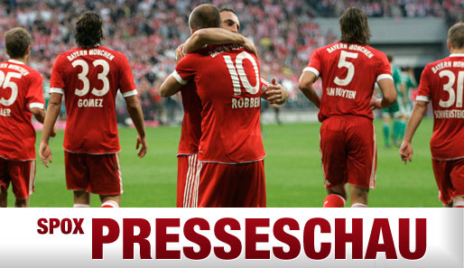 Arjen Robben (mitte) ließ die Bayern gegen Wolfsburg jubeln