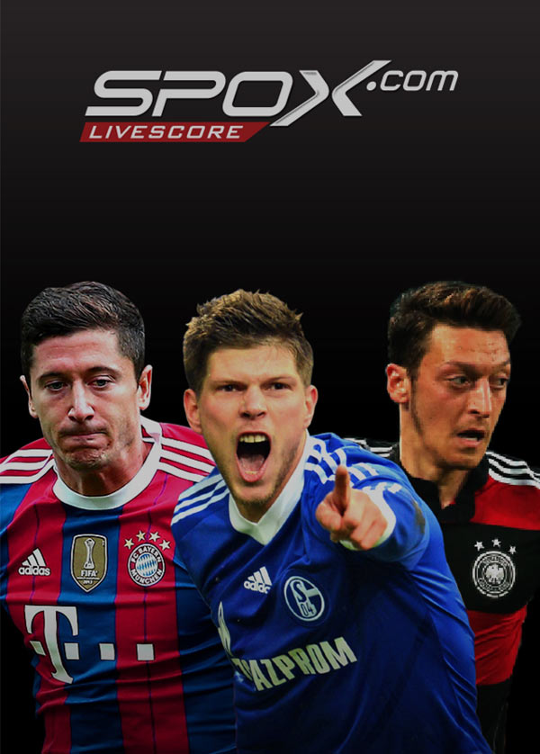 Nette Begrüßung: Der Startbildschirm der Livescore App mit Lewandowski, Huntelaar und Özil