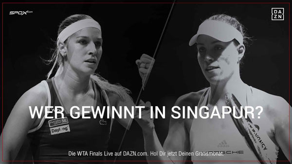 Die WTA Finals mit Angelique Kerber seht Ihr live auf DAZN