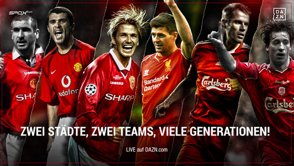 Manchester United gegen den FC Liverpool - live und auf Abruf aus DAZN.com