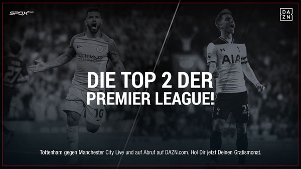 Tottenham gegen Manchester City Live und auf Abruf auf DAZN.com