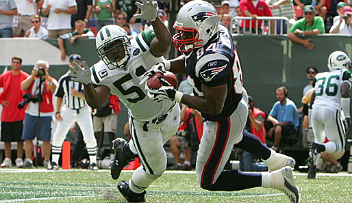 Week 1: New York Jets - New England Patriots 14:38. Benjamin Watson (r.) mit einem Catch
