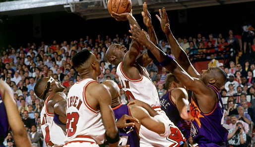 Michael Jordan zeigte wieder ein Riesenspiel: 41 Punkte. Aber auch er konnte sein Team nicht mitreißen