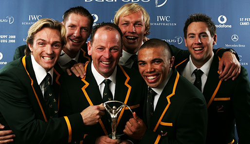 Einige Mitglieder der südafrikanischen Rugby-Mannschaft