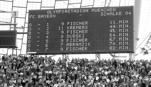 9.10.1976: Die bis heute höchste Heimniederlage der Bayern. Halbzeit 0:2, Endstand 0:7