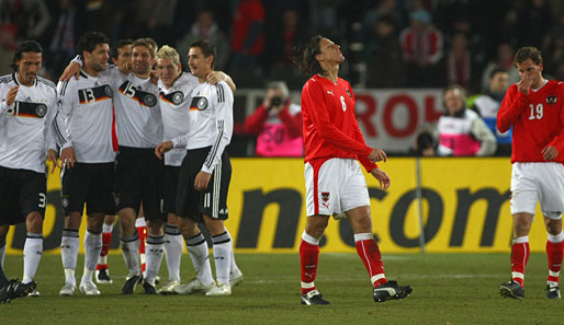 Trotzdem schoss Deutschland die Tore - drei an der Zahl, und Österreich ging leer aus. Hitzlsperger, Klose und Gomez trafen damals