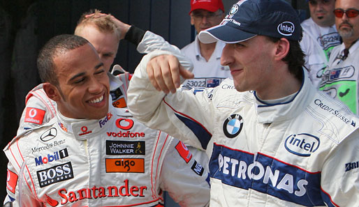 Robert Kubica (r.) wurde hinter Lewis Hamilton Zweiter