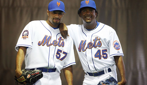 Das neue Traumduo der New York Mets: Johan Santana (links) und Pedro Martinez