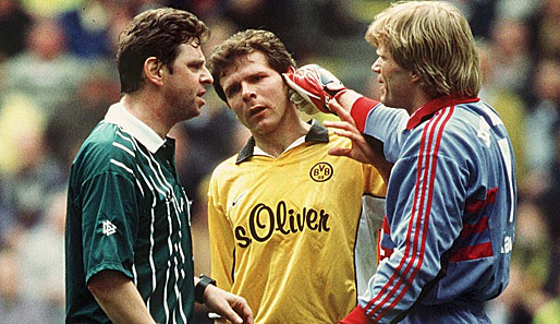 Ein ganz besonderes Spiel gab es am 3. April 1999. Die Roten spielten in Dortmund. Erst gab es den Ohrzupfer für Andreas Möller...