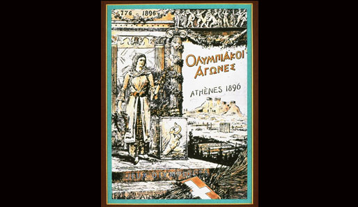 Das offizielle Plakat zu den ersten olympischen Spielen der Neuzeit 1896 in Athen