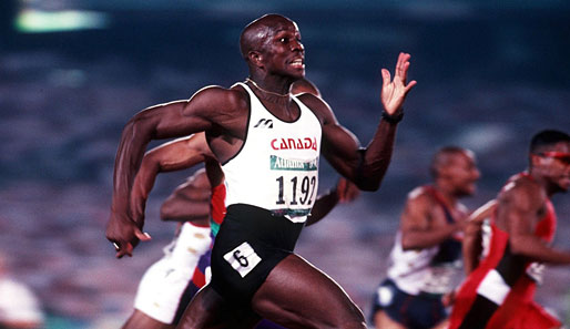 Donovan Bailey (CAN) beendete in Atlanta 1996 die Ära Lewis-Burrell und schraubte den Weltrekord auf unglaubliche 9,84 Sekunden