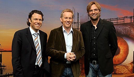 Ab 2005 ein Team für das ZDF: Ex-Schiri Urs Meier, Moderator Johannes B. Kerner und TV-Bundestrainer Klopp.