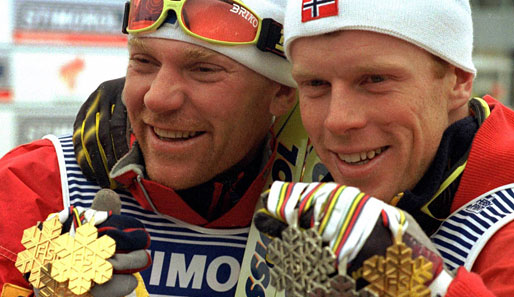 Ski-Langlauf: Björn Dählie (rechts) gegen Wladimir Smirnow