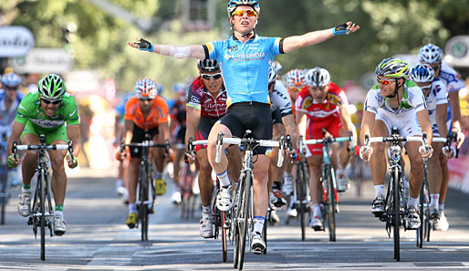 Der Ausgang ist bekannt: Mark Cavendish vom Team Columbia holte sich seinen vierten Tageserfolg ...