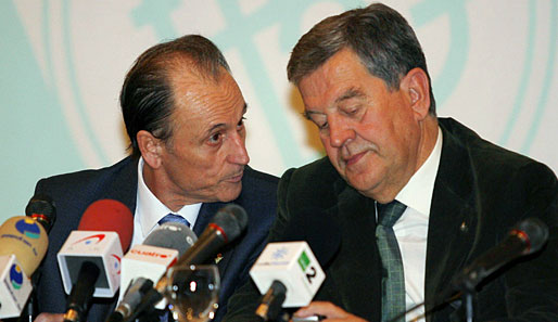 Teameigner Manuel Ruiz de Lopera (l.) und Präsident Pepe Leon von Real Betis