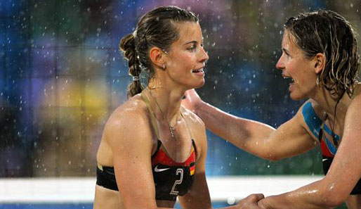 Beachvolleyballerin Sara Goller konnte im Pekinger Regen leider nicht überzeugen...