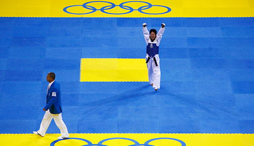 So sehen Sieger aus: Wu Jingyu gewann Gold im Taekwondo in der 49-kg-Klasse