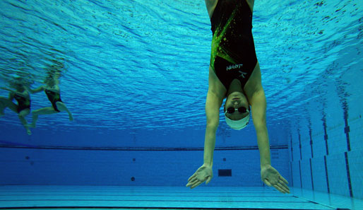 Dieses Bild entstand am Rande des Trainings der Synchronschwimmerinnen