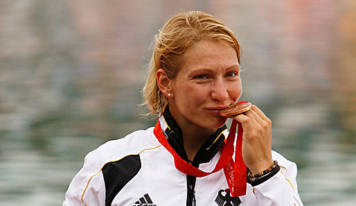 Auch Katrin Müller-Augustin durfte sich im Kajak-Einer über die Bronzemedaille freuen