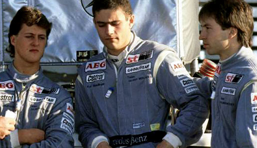 ...hinter Meister Karl Wendlinger (mitte) und punktgleich mit einem gewissen Michael Schumacher (links)