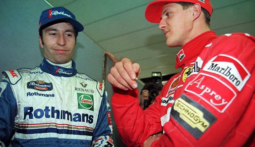 1997 & 1998 fährt Frentzen für Williams und wird Vize-Weltmeister. Rechts ein alter Bekannter: Michael Schumacher