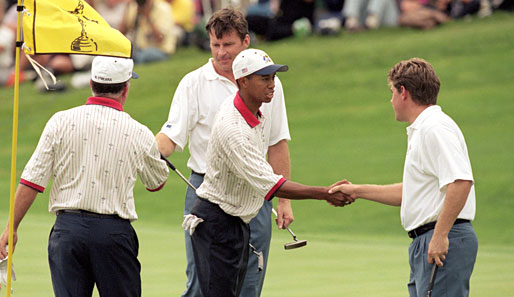 Niederlage für den jungen Tiger Woods: Faldo und Westwood waren zu stark