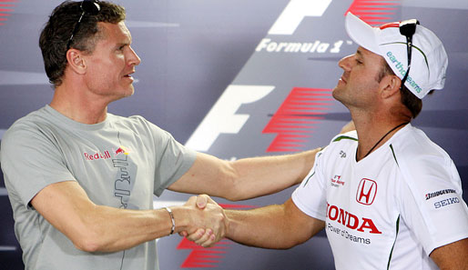 Bloß keine Schlägerei! Coulthard hat den Kampf um die meisten bestrittenen Rennen gegen Rubens Barrichello verloren