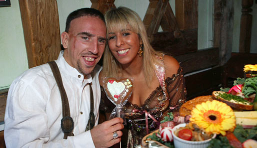 Franck Ribery mit seiner Frau Wahiba