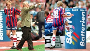 Ein legendärer Moment in Klinsis Karriere: Trapattoni wechselte ihn aus, Klinsmann trat in die Tonne