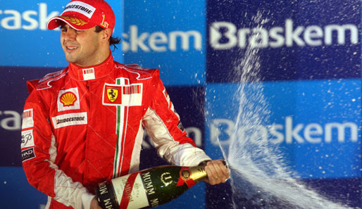 Massa hatte selten so wenig Spaß bei der Champagner-Dusche wie beim Brasilien-GP