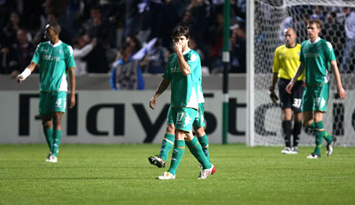 Anorthosis Famagusta - Werder Bremen 2:2: Hängende Köpfe bei Werder. Zumindest können Diego und Co. noch auf die Teilnahme am UEFA-Cup hoffen