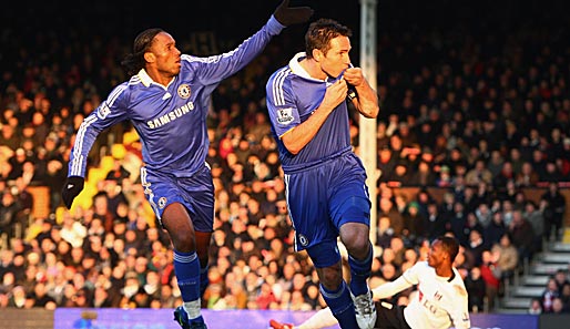 Frank Lampard (r.) bejubelt seinen Treffer zum zwischenzeitlichen Ausgleich für die Blues