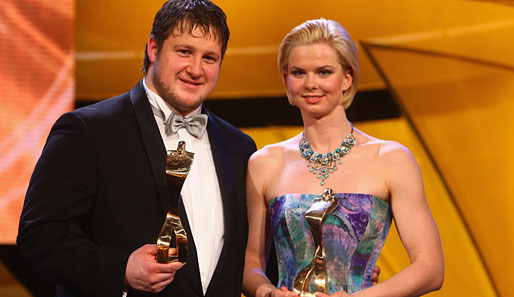Die glücklichen Gewinner: Matthias Steiner und Britta Steffen